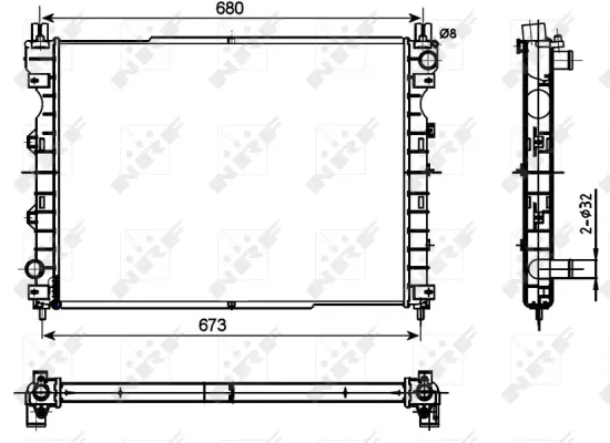 Radiator, engine cooling (WG1722033)