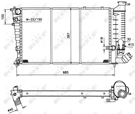 Radiator, engine cooling (WG1721268)
