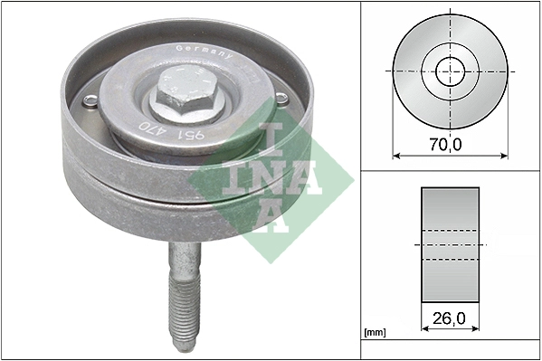 Deflection/Guide Pulley, V-ribbed belt (WG1253094)