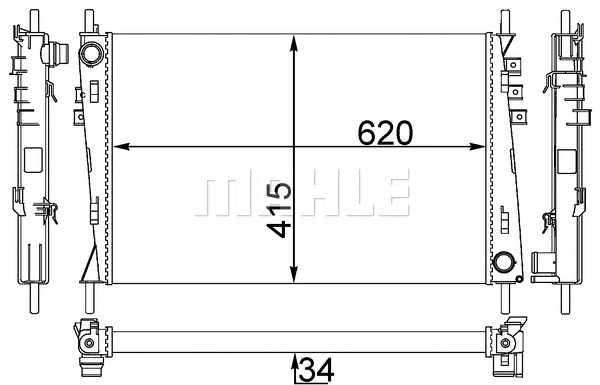 Radiator, engine cooling (WG2182556)