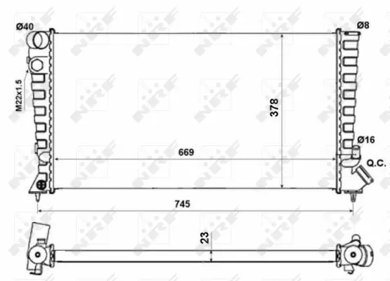 Radiator, engine cooling (WG1723185)