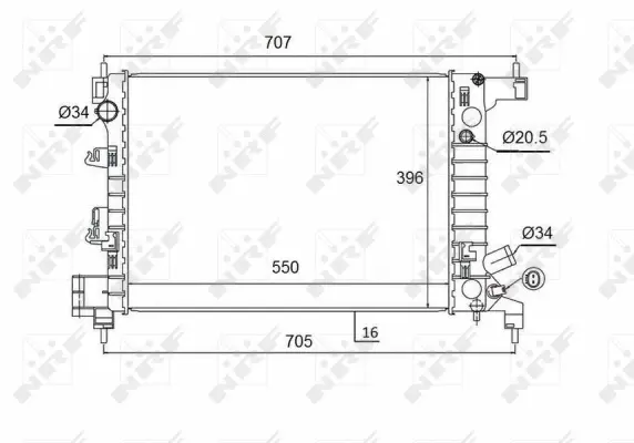 Radiator, engine cooling (WG1723451)