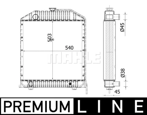 Radiator, engine cooling (WG2183235)