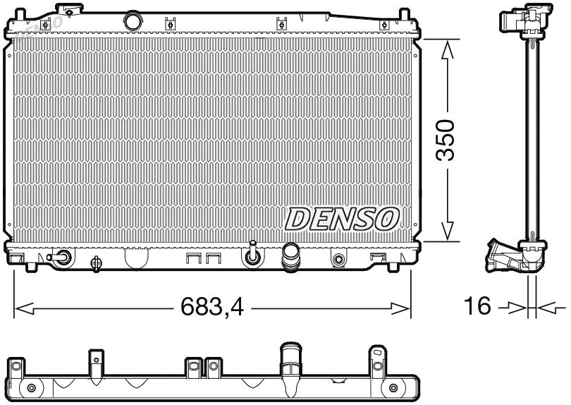 Radiator, engine cooling (WG2270659)