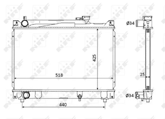 Radiator, engine cooling (WG1722684)