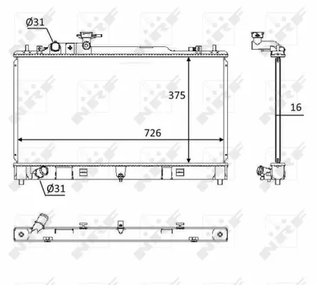 Radiator, engine cooling (WG1723347)