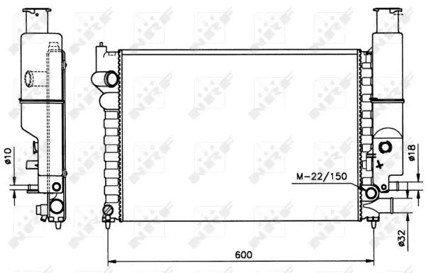 Radiator, engine cooling (WG1723527)