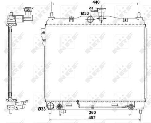Radiator, engine cooling (WG1722108)