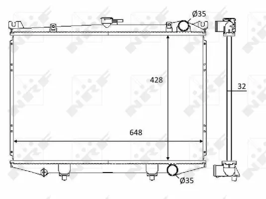 Radiator, engine cooling (WG1723641)