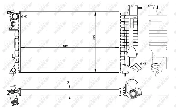 Radiator, engine cooling (WG1721285)
