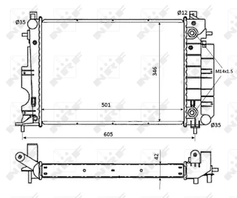 Radiator, engine cooling (WG1722677)