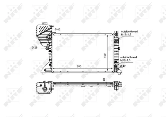 Radiator, engine cooling (WG1722949)