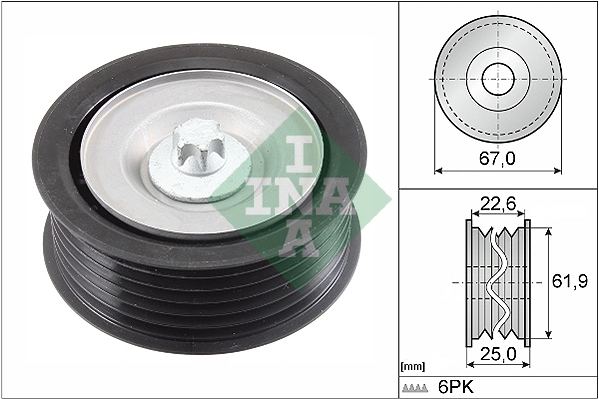 Deflection/Guide Pulley, V-ribbed belt (WG1809870)