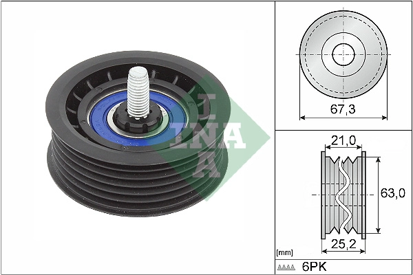 Deflection/Guide Pulley, V-ribbed belt (WG2136869)