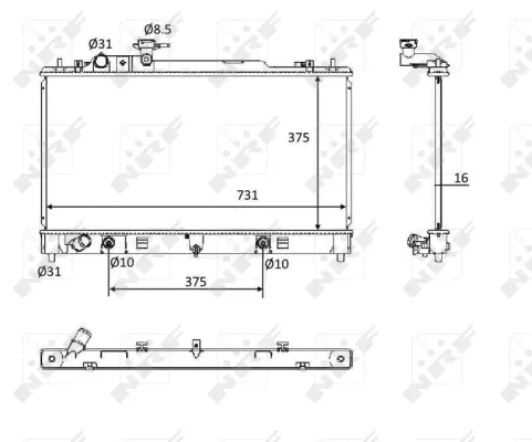 Radiator, engine cooling (WG1723470)
