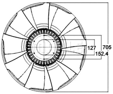 Fan Wheel, engine cooling (WG2180950)