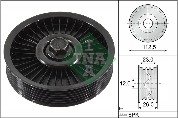 Deflection/Guide Pulley, V-ribbed belt (WG1253093)