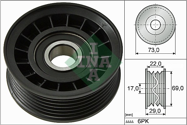 Deflection/Guide Pulley, V-ribbed belt (WG1253125)