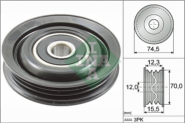 Deflection/Guide Pulley, V-ribbed belt (WG1710138)
