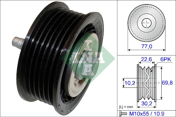 Deflection/Guide Pulley, V-ribbed belt (WG1253141)