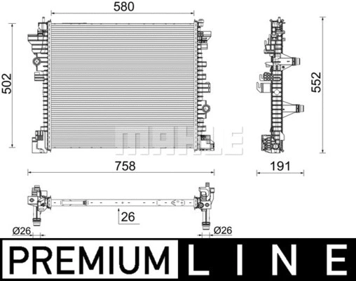 Radiator, engine cooling (WG2183372)