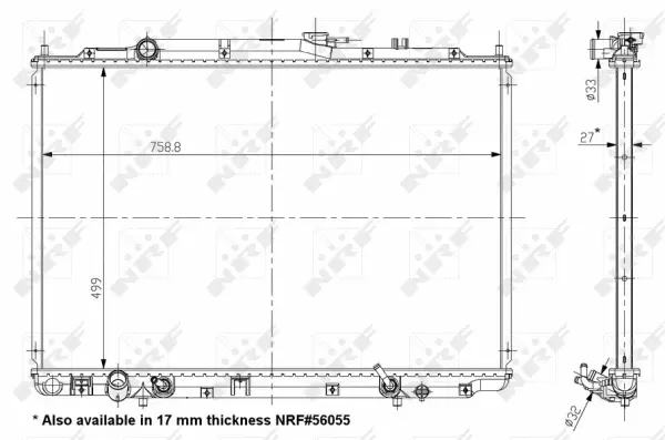 Radiator, engine cooling (WG1723009)