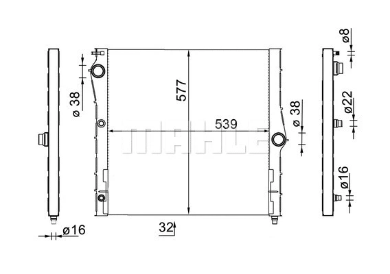Radiator, engine cooling