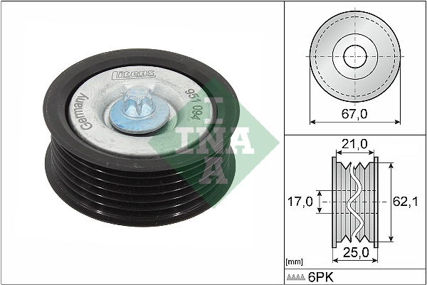 Deflection/Guide Pulley, V-ribbed belt (WG1253115)