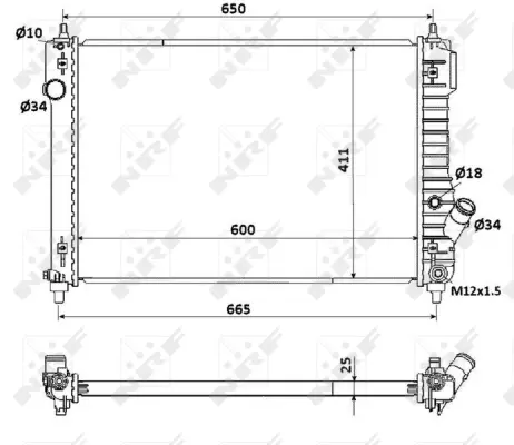 Radiator, engine cooling (WG1722703)