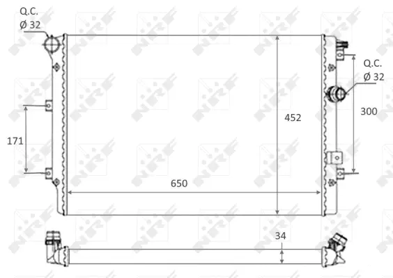 Radiator, engine cooling (WG1723414)