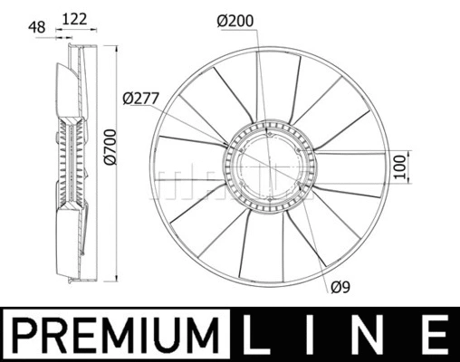 Fan Wheel, engine cooling (WG2180928)