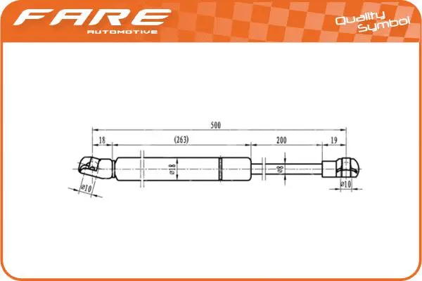 Gas Spring, bonnet (33952)