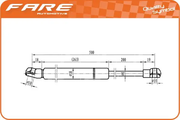 Gas Spring, bonnet (33943)