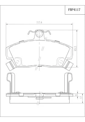 Brake Pad Set, disc brake (FBP4117)