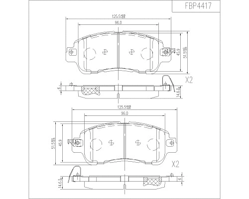 Brake Pad Set, disc brake (FBP4417)