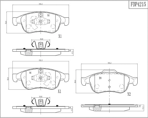 Brake Pad Set, disc brake (FBP4215)