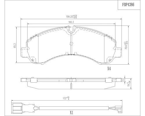 Brake Pad Set, disc brake (FBP4386)