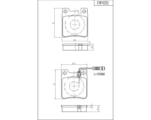 Brake Pad Set, disc brake (FBP4202)