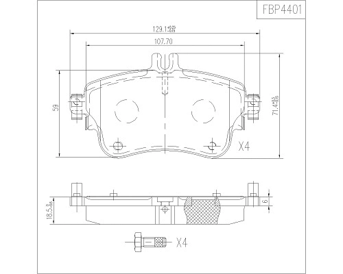 Brake Pad Set, disc brake (FBP4401)