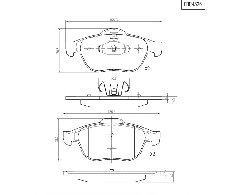 Brake Pad Set, disc brake (FBP4326)
