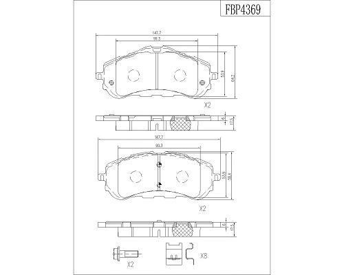 Brake Pad Set, disc brake (FBP4369)