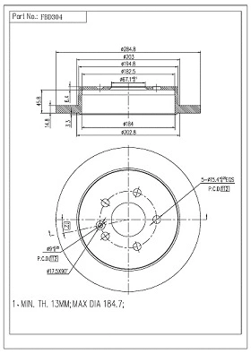 Brake Disc (FBD304)