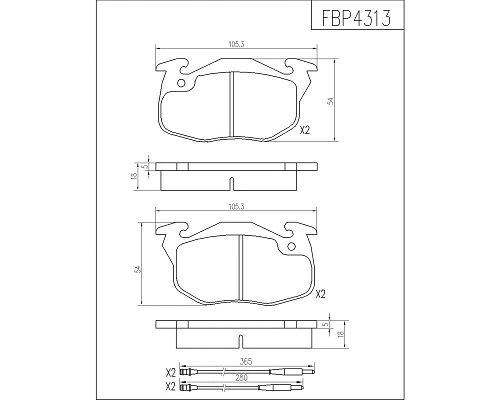 Brake Pad Set, disc brake (FBP4313)