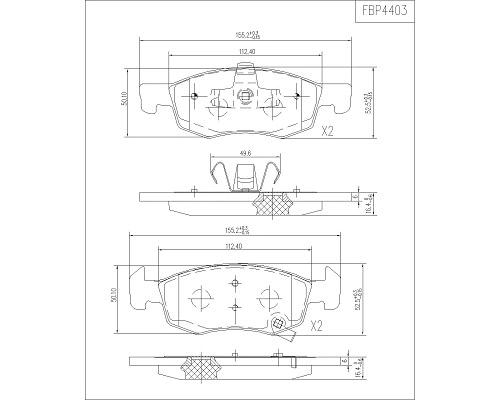 Brake Pad Set, disc brake (FBP4403)
