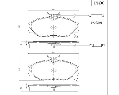 Brake Pad Set, disc brake (FBP4309)
