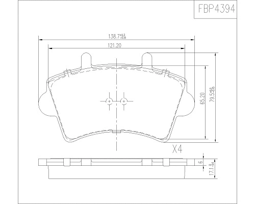 Brake Pad Set, disc brake (FBP4394)