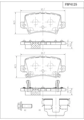 Brake Pad Set, disc brake (FBP4125)