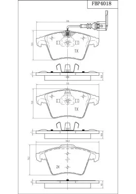 Brake Pad Set, disc brake (FBP4018)