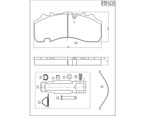 Brake Pad Set, disc brake (FBP4226)