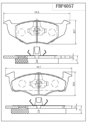 Brake Pad Set, disc brake (FBP4057)